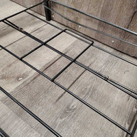 Metal Folding Saddle Rack, Metal Bottom Rack *vgc, clean, scuffs, peeled & rusty spots, top strap: pulled off of rivet
