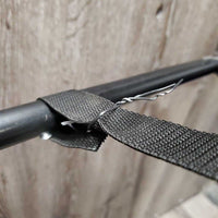 Metal Folding Saddle Rack, Metal Bottom Rack *vgc, clean, scuffs, peeled & rusty spots, top strap: pulled off of rivet