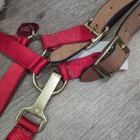 Nylon Breakaway Halter, Nose Fleece, Spring Snap, Nylon Lead Rope, Tag *xc/like new, cut tag, mnr stains
