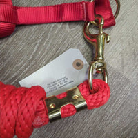 Nylon Breakaway Halter, Nose Fleece, Spring Snap, Nylon Lead Rope, Tag *xc/like new, cut tag, mnr stains
