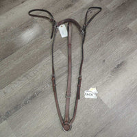 Adjustable Narrow Leather Breastplate *vgc/gc, dry, dirty, loose keepers, stiff, older?
