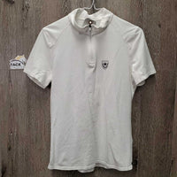 SS Show Shirt, 1/4 Zip up *gc, puckers, mnr thread & snag
