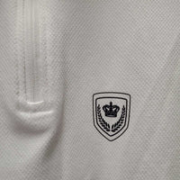 SS Show Shirt, 1/4 Zip up *gc, puckers, mnr thread & snag
