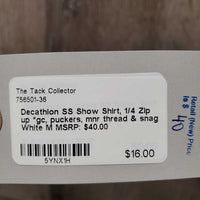 SS Show Shirt, 1/4 Zip up *gc, puckers, mnr thread & snag
