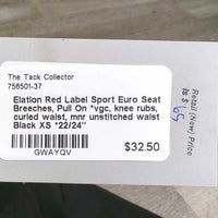 Euro Seat Breeches, Pull On *vgc, knee rubs, curled waist, mnr unstitched waist
