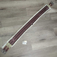 Cotton Web Fleece Girth, 2x els, D Ring *gc/fair, clumpy, hairy, older, thin/holey edges
