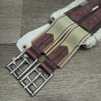 Cotton Web Fleece Girth, 2x els, D Ring *gc/fair, clumpy, hairy, older, thin/holey edges
