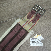 Cotton Web Fleece Girth, 2x els, D Ring *gc/fair, clumpy, hairy, older, thin/holey edges
