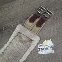 Cotton Web Fleece Girth, 2x els, D Ring *gc/fair, clumpy, hairy, older, thin/holey edges
