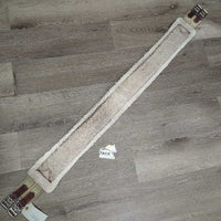 Cotton Web Fleece Girth, 2x els, D Ring *gc/fair, clumpy, hairy, older, thin/holey edges
