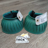 Ribbed Rubber Bell Boots, velcro *gc/fair, clean, stains, velcro: threads, peeling & unstitched
