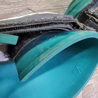 Ribbed Rubber Bell Boots, velcro *gc/fair, clean, stains, velcro: threads, peeling & unstitched
