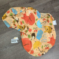 Fleece Saddle Cover "Forest Hedgehogs" *gc, clean, clumpy
