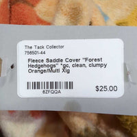 Fleece Saddle Cover "Forest Hedgehogs" *gc, clean, clumpy

