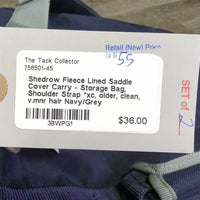 Fleece Lined Saddle Cover Carry - Storage Bag, Shoulder Strap *xc, older, clean, v.mnr hair
