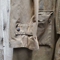 Oil Slick Trench Coat *vgc, mnr scuffs, hay, hair
