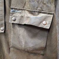 Oil Slick Trench Coat *vgc, mnr scuffs, hay, hair
