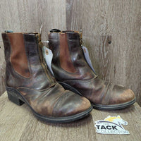 Paddock Boots, zips *gc/fair, clean, v.scuffed, faded, older, creases, cracking, rubs, dry, film, slices
