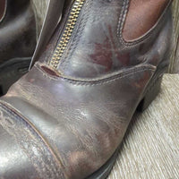Paddock Boots, zips *gc/fair, clean, v.scuffed, faded, older, creases, cracking, rubs, dry, film, slices
