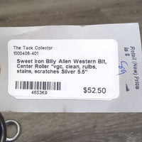 Sweet Iron Billy Allen Western Bit, Center Roller *vgc, clean, ruibs, stains, scratches
