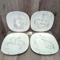 4 "Picasso Circus" Block Langenthal Swiss Porcelain Plates & Wall Hangers *vgc
