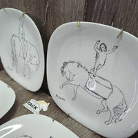 4 "Picasso Circus" Block Langenthal Swiss Porcelain Plates & Wall Hangers *vgc
