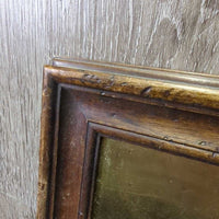 Etched Metal?Brass Horse & Dressage Rider "Dressurreiterin", #34 by Klaus Philipp, Hvy Wood Frame *gc, scratches, dirty, rubs, chips

