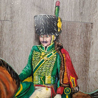 French Napoleonic General, Bay Horse Painted Wood by G.Shypertt '96 *vgc, dirt
