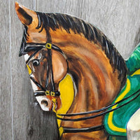 French Napoleonic General, Bay Horse Painted Wood by G.Shypertt '96 *vgc, dirt
