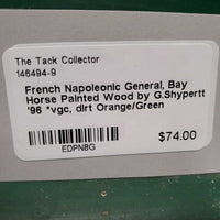 French Napoleonic General, Bay Horse Painted Wood by G.Shypertt '96 *vgc, dirt

