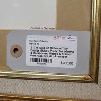 2 "The Duke of Richmond" by George Stubbs Prints: Fox Hunting & Racehorses, Matted & Framed Print *vgc, mnr dirt & scrapes