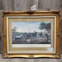 2 "The Duke of Richmond" by George Stubbs Prints: Fox Hunting & Racehorses, Matted & Framed Print *vgc, mnr dirt & scrapes