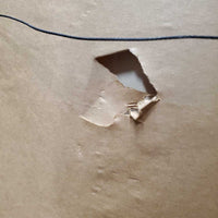 7 Horses Original Oil? Painting, Wood Frame *gc/fair, scrapes, peeled, hole, torn paper back
