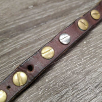 Riveted Leather Strap *gc, broken, oxidized, older
