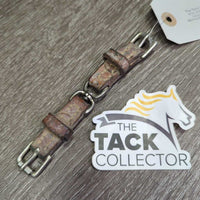 2x 2.5" Leather Straps & Buckles, Swivel Center *gc, older, film, stains, dry
