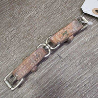 2x 2.5" Leather Straps & Buckles, Swivel Center *gc, older, film, stains, dry
