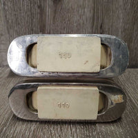 Fine Stirrup Irons, grips *vgc, clean, scratches & scuffs, older, rust, stains, oxidized?
