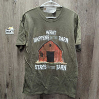 SS Cotton Crew Neck T Shirt "What Happens in the Barn..." *like new
