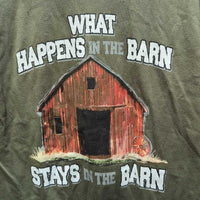 SS Cotton Crew Neck T Shirt "What Happens in the Barn..." *like new
