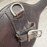 Sm Belly Girth, 2x els, 3x D Rings, Strap *gc, clean, stains, unstitched edges, rubs, faded
