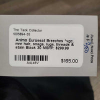 Euroseat Breeches *vgc, mnr hair, snags, rugs, threads & stain
