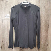 LS Sun Shirt, 1/4 Zip Up, mesh sleeves *gc, seam rubs, hair & stains?marks
