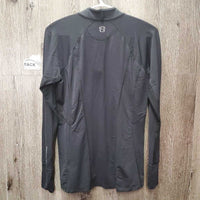 LS Sun Shirt, 1/4 Zip Up, mesh sleeves *gc, seam rubs, hair & stains?marks

