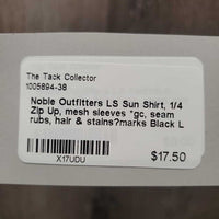 LS Sun Shirt, 1/4 Zip Up, mesh sleeves *gc, seam rubs, hair & stains?marks
