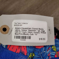 Closed Boots, velcro, fleece "Haiwaiin" *gc, edge rubs & frays, clean, clumpy, threads
