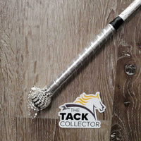 Ribbon Wrapped Riding Whip - Crop, glitter ball handle, bling *like new, peeled bling
