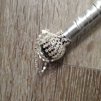 Ribbon Wrapped Riding Whip - Crop, glitter ball handle, bling *like new, peeled bling
