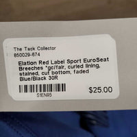 EuroSeat Breeches *gc/fair, curled lining, stained, cut bottom, faded
