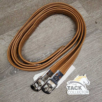 Pr Soft Thick Lined Sttirrup Leathers *vgc/xc, clean, mnr stretched holes, dents, scratches & film, curled bottom edges
