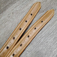 Pr Soft Thick Lined Sttirrup Leathers *vgc/xc, clean, mnr stretched holes, dents, scratches & film, curled bottom edges
